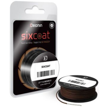 Текстилна влакно Delphin Skin Line SIXCOAT, Muddy, 25lbs, 5m