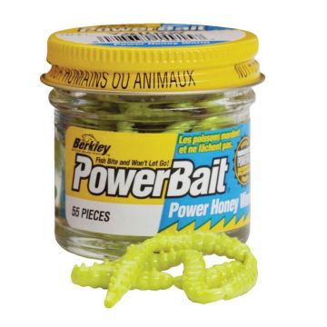 Naluca Berkley PowerBait Power Honey Worm, Yellow, 2.5cm, 55bucborcan