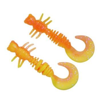 Larva Berkley Powerbait Power Curly, Флуоресцентно оранжево/слънчево жълто, 5cm, 10бр/плик