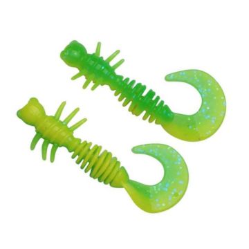 Larva Berkley Powerbait Power Curly, Sprin Green/Sunshine Yellow, 4cm, 12бр./плик