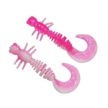 Larva Berkley Powerbait Power Curly, Pink White, 4cm, 12бр./пакет