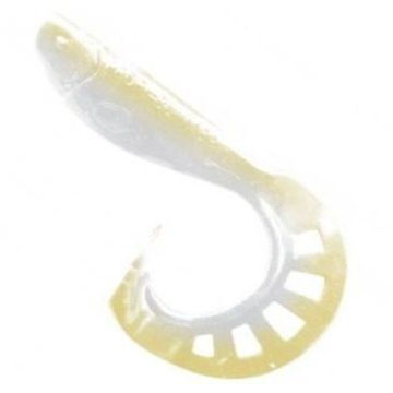 Grub Profi Blinker Zandertail, Alb Perlat, 10cm, 5bucplic
