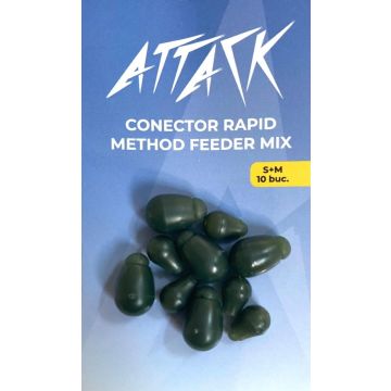 Конектор Attack Method фидер, Camo Green, S+M, 10бр/плик