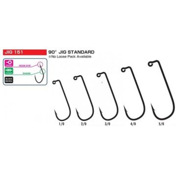 Куки Hayabusa джиг 151BN, Black Nickel, 50buc/блистер