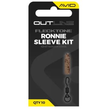 Комплект монтажи Avid Carp Outline Flecktone Ronnie Rig Sleeve Kit, 10buc/плик