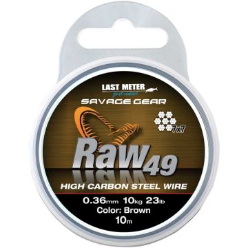 Влакно/струна Savage Gear RAW 49, Uncoated Brown, 10m