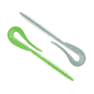 Grub Libra Lures Bass Crazy Tail Worm, Цвят Glow UV, 14cm, 8бр/плик