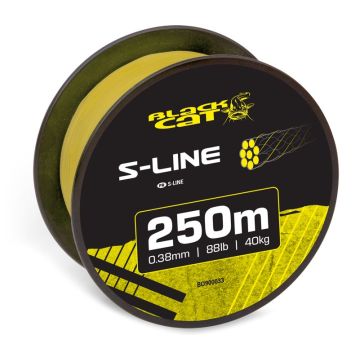 Fir Textil Black Cat S-Line 8X Braided, Galben, 250m