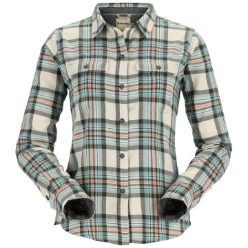 Camasa Simms Women Santee Flannel Shirt Seafoam Camp Plaid