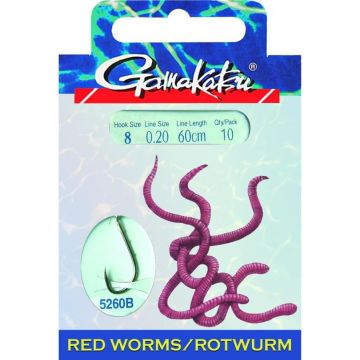 Куки Gamakatsu BKS 5260 Red Worm, 10 броя, Дължина 45см