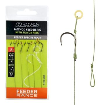 Закръглени куки Nevis Method фидер Rig, 5 бр./опак.