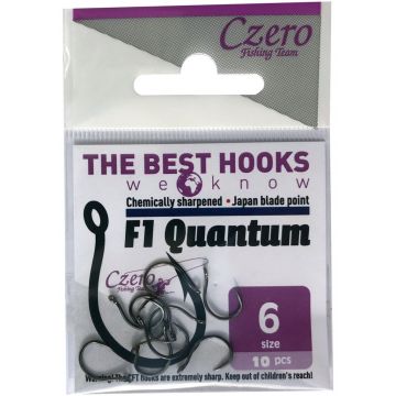 Carlige Czero F1 Quantum, Black Nickel, 10buc/plic