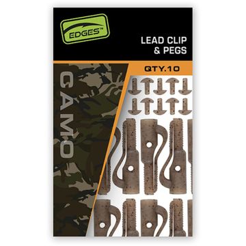 Клипсове за олово FOX Edges Camo Lead Clip + Pegs, 10buc/плик