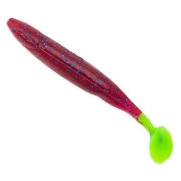 Shad Bass Assassin Die Dapper, Culoare Plum/Chartreuse, 12.5cm, 7buc/plic