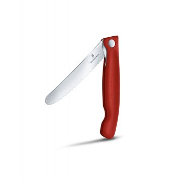Cutit de Bucatarie Victorinox Foldable Paring Knife, Lama Zimtata 11cm, Rosu, Blister
