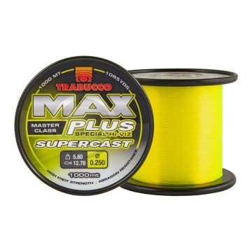 Fir Monofilament Trabucco Max Plus Supercast, Fluo Yellow, 1000m