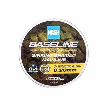 Плетено влакно Nash Baseline Sinking Braid, UV Yellow, 1200m