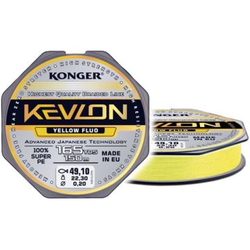 Fir Textil Konger Kevlon X4, 150m, Yellow Fluo