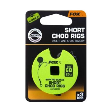 Rig FOX Edges® Stiff Chod Rig Short Barbless, 3buc/disc