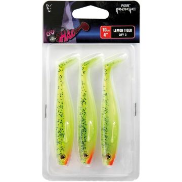 Shad Fox Rage Pro Shad, UV Lemontiger, 10cm, 3бр./блистер