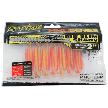 Shad Rapture RIB Slim Shady, Red Flame Yellow, 5cm, 14бр./плик