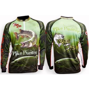 Детска блуза Crazy Fish Sleeve Fishing Shirt Pike Hunter Camo