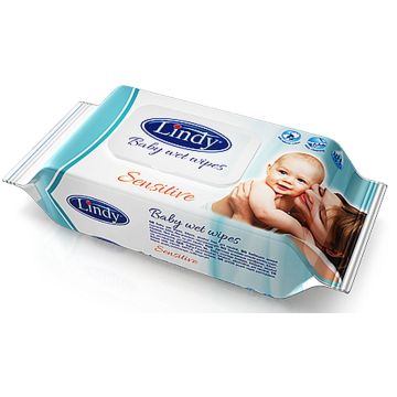 Servetele Umede Lindy Baby Wet Wipes Sensitive, 64buc/pachet