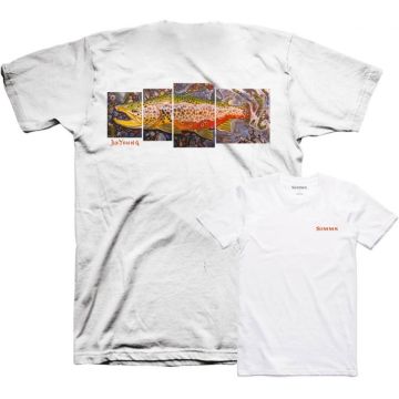 Tricou Simms DeYoung Brown Trout, White