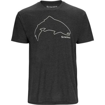 тениска Simms Trout Outline T-Shirt, Charcoal Heather