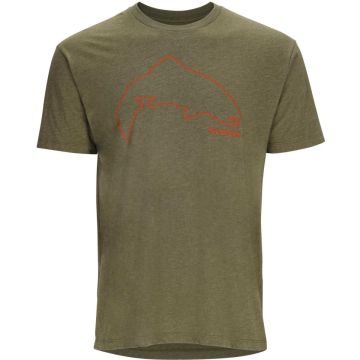 Тениска Simms Trout Outline T-Shirt, Military Heather