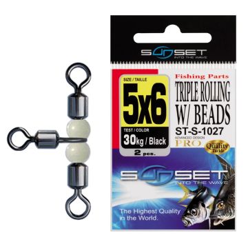 Въртяща тройка Sunset ST-S-1027 Triple Rolling с топчета, 2 бр/опаковка