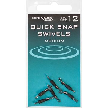 Vartej cu Agrafa Rapida Drennan Quick Snap Swivels, 6buc/plic
