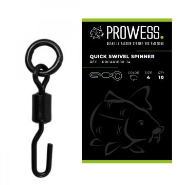 Vartej cu Agrafa Rapida si Anou Prowess Quick Swivel Spinner, 10buc/plic