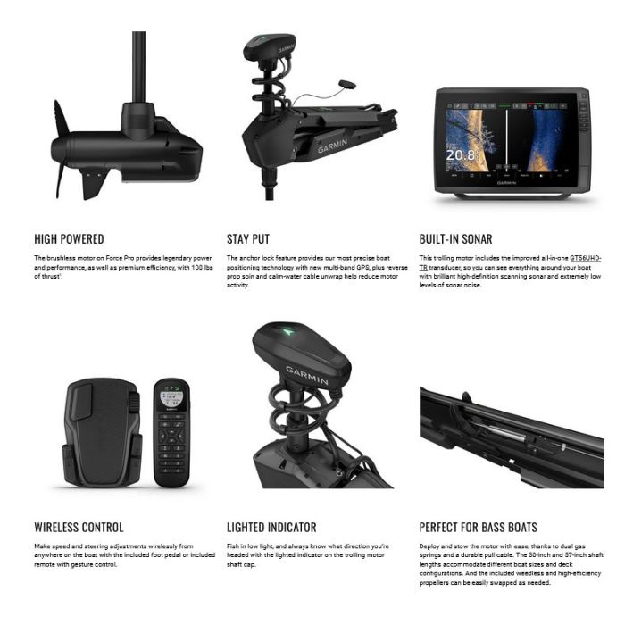 Motor Electric Garmin Force Pro Trolling 50", 100lbs 7