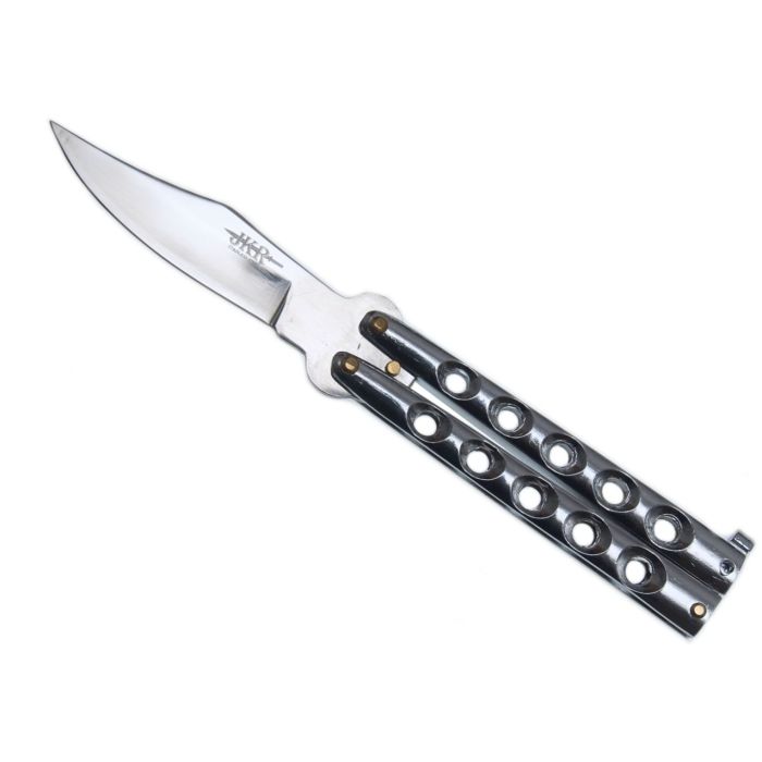 Briceag Butterfly Joker Abanico Classic Steel, Maner din Zamak, Lama 8.5cm