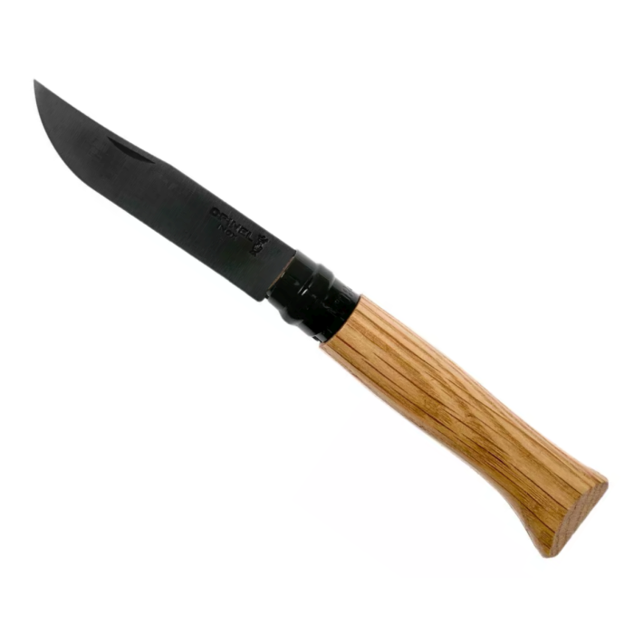 Briceag Opinel Nr.08 Black Oak Edition Pocket Knife + Cutie Cadou din Lemn, Oak Wood, BlackBrown