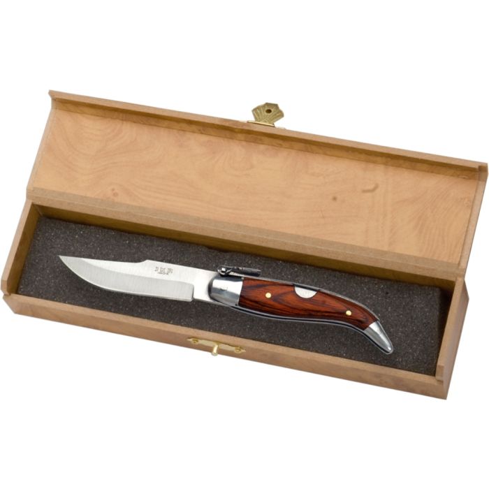 Briceag Pliabil Joker Albacetena Camping & Outdoor, Maner din Lemn Rosu si Aluminiu, Lama 6.5cm 2