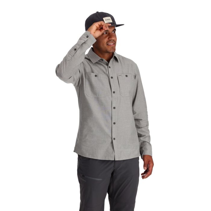 Camasa Simms Cutbank Chambray Shirt Cinder Chambray 2