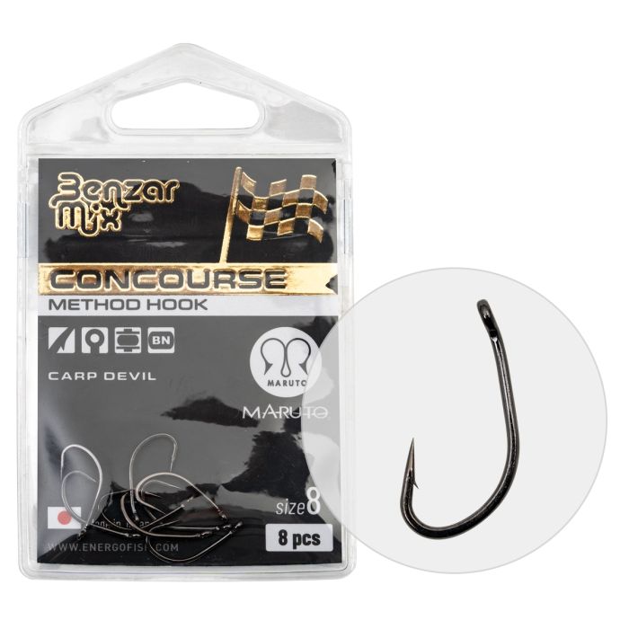 Carlige Benzar Mix Concourse Method Carp Devil, 8buc/plic