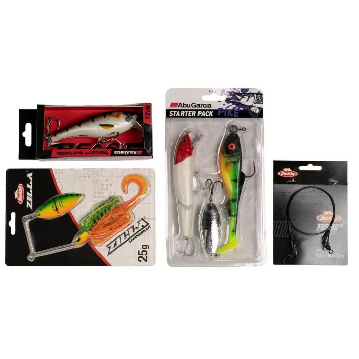 Combo Abu Garcia, Lanseta Fast Attack Pro Casting, 2.10m, 20-70g, 2buc + Multiplicator Fast Attack, Left Hand + Naluci 8
