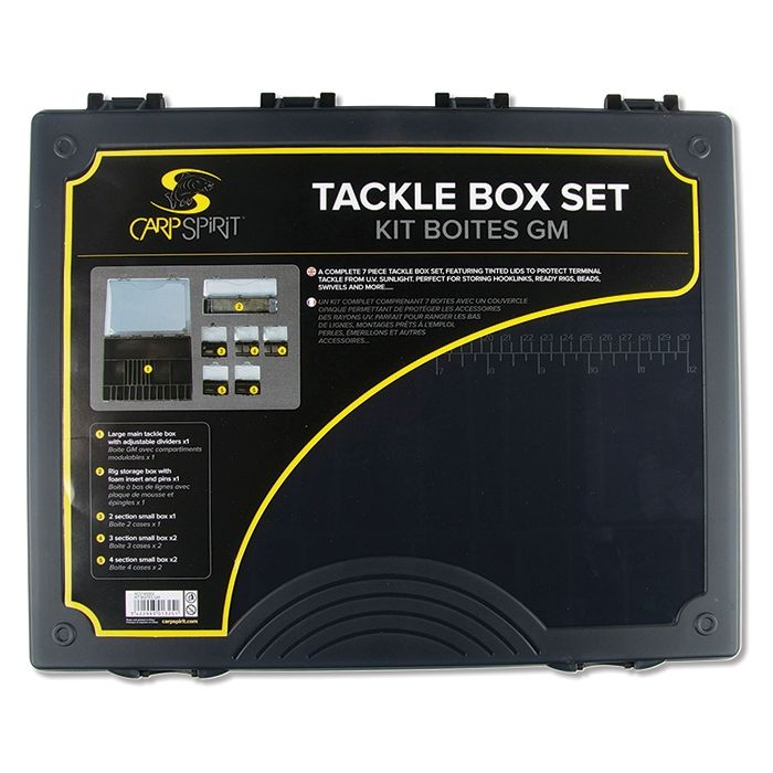 Мултифункционална кутия Carp Spirit Tackle Box Set (5 кутии за аксесоари + 1 несесер за ригове), 36x29x5.5cm