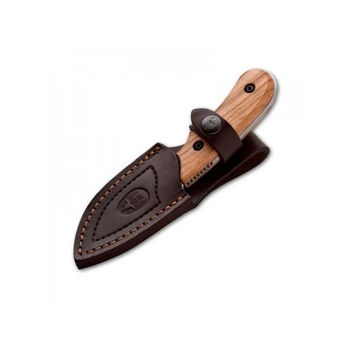 Cutit de Jupuit Muela IBEX-8.OL, MoVa Steel, Olivewood + Teaca Piele 4