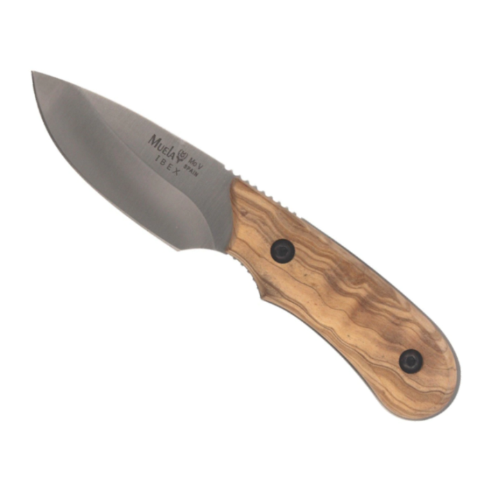 Cutit de Jupuit Muela IBEX-8.OL, MoVa Steel, Olivewood + Teaca Piele