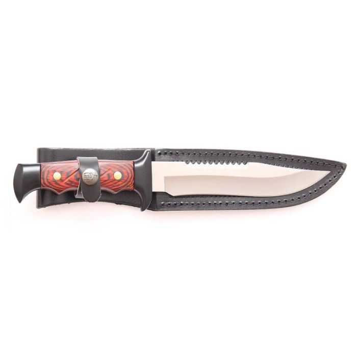 Cutit de Vanatoare Muela 5161-M, MoVa Steel, Zamak and Red Coral Pakkawood + Teaca Piele 3