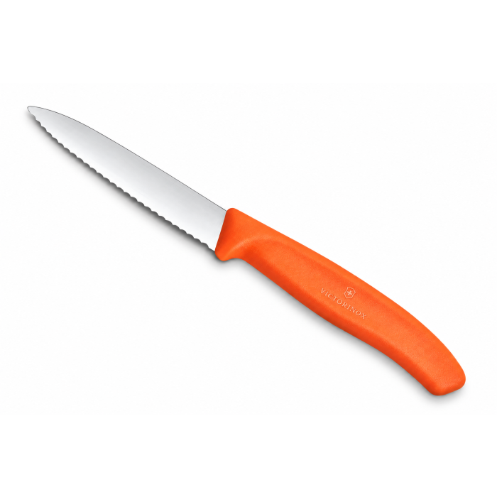 Cutit pentru Decojit Victorinox Swiss Classic Paring Knife, Lama 8cm, Maner Polypropylene, Portocaliu