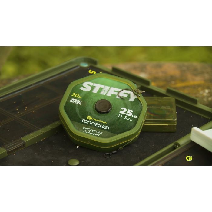Fir Monofilament Rigid RidgeMonkey Connexion Stiffy ChodStiff Rig Filament, Weed Green, 20m 3