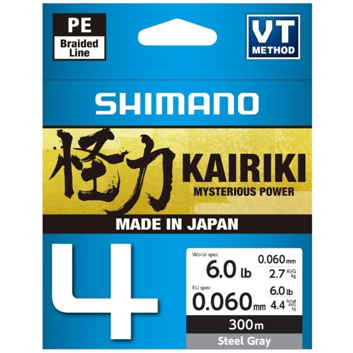 Плетено влакно Shimano Kairiki 4, Steel Gray, 300m