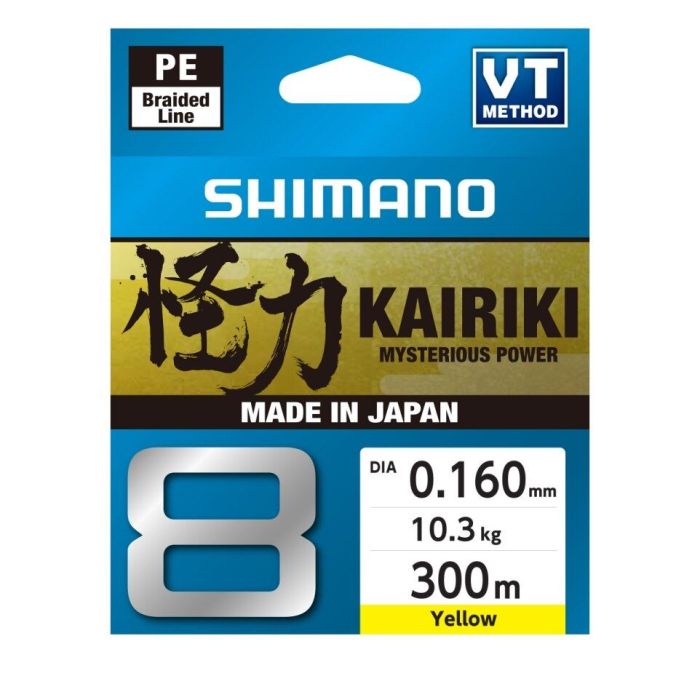 Fir Textil Shimano Kairiki 8 Braided Line, Yellow, 300m