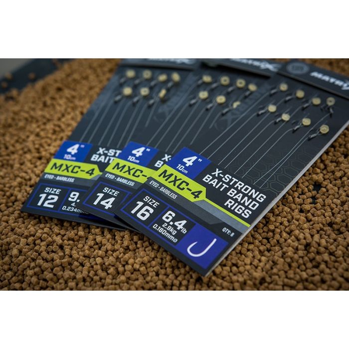 Carlige Legate Matrix MXC-4 Barbless X-Strong Bait Band Rigs, 10cm, 8buc/plic 2