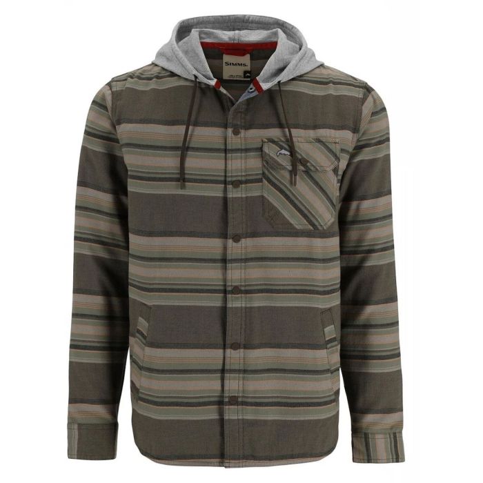 Hanorac Simms Santee Flannel Hoody, Hickory Dolomite/Blanket Stripe